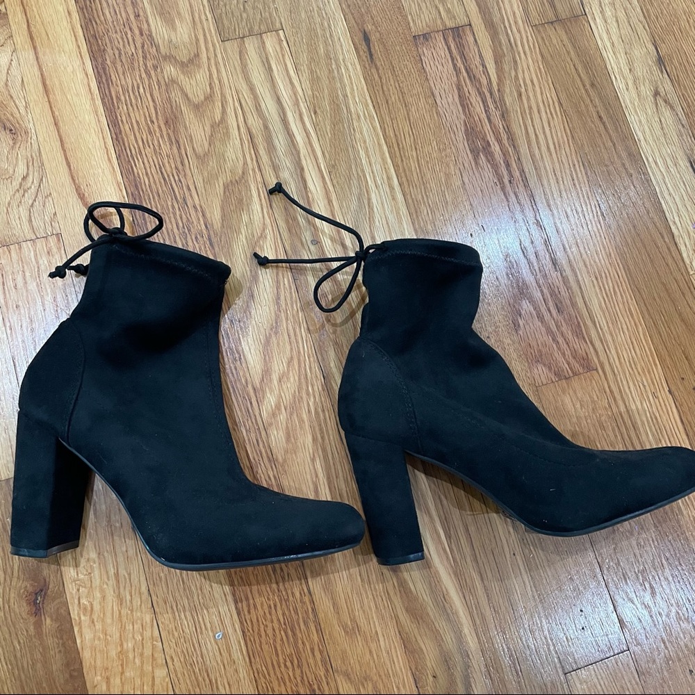Tie Up Black Ankle Booties